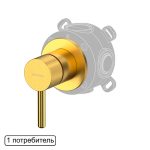 Смеситель скрытого монтажа на 1 потребитель WHITECROSS Y Y1241GLB (брашированное золото)