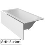 Экран фронтальный WHITECROSS съемный (белый мат) иск. камень